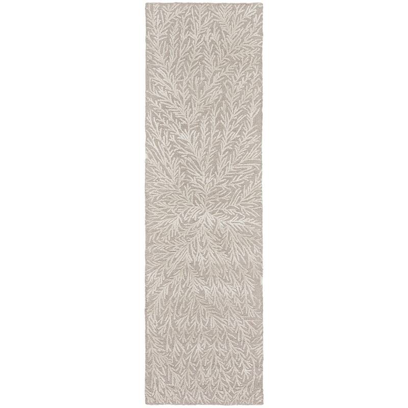 Michael Amini Star Contemporary Textured Botanical Abstract Glam Area Rug
