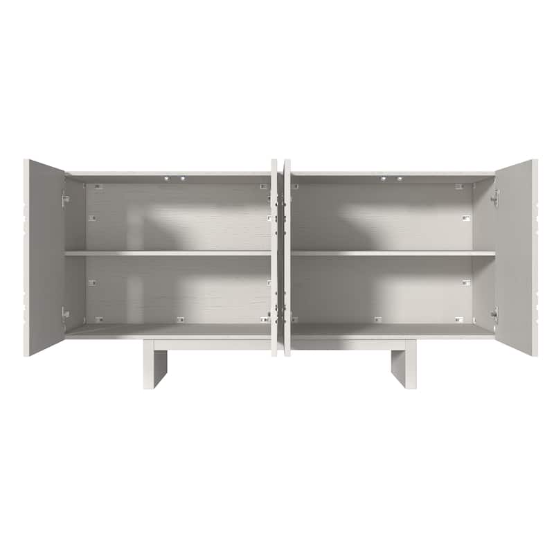 Clihome Mid-century Wood 4-Door Storage Buffet Sideboard