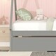 preview thumbnail 5 of 7, Twin Size Tent Floor Bed Teepee Bed Frame w/Pull-Out Trundle Bed, Gray