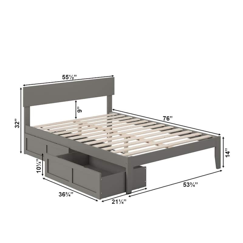 AFI Boston Platform Bed with Storage Drawers