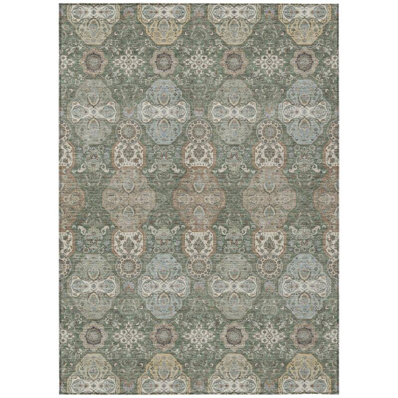 Machine Washable Indoor/ Outdoor Traditional Tracey Chantille Rug