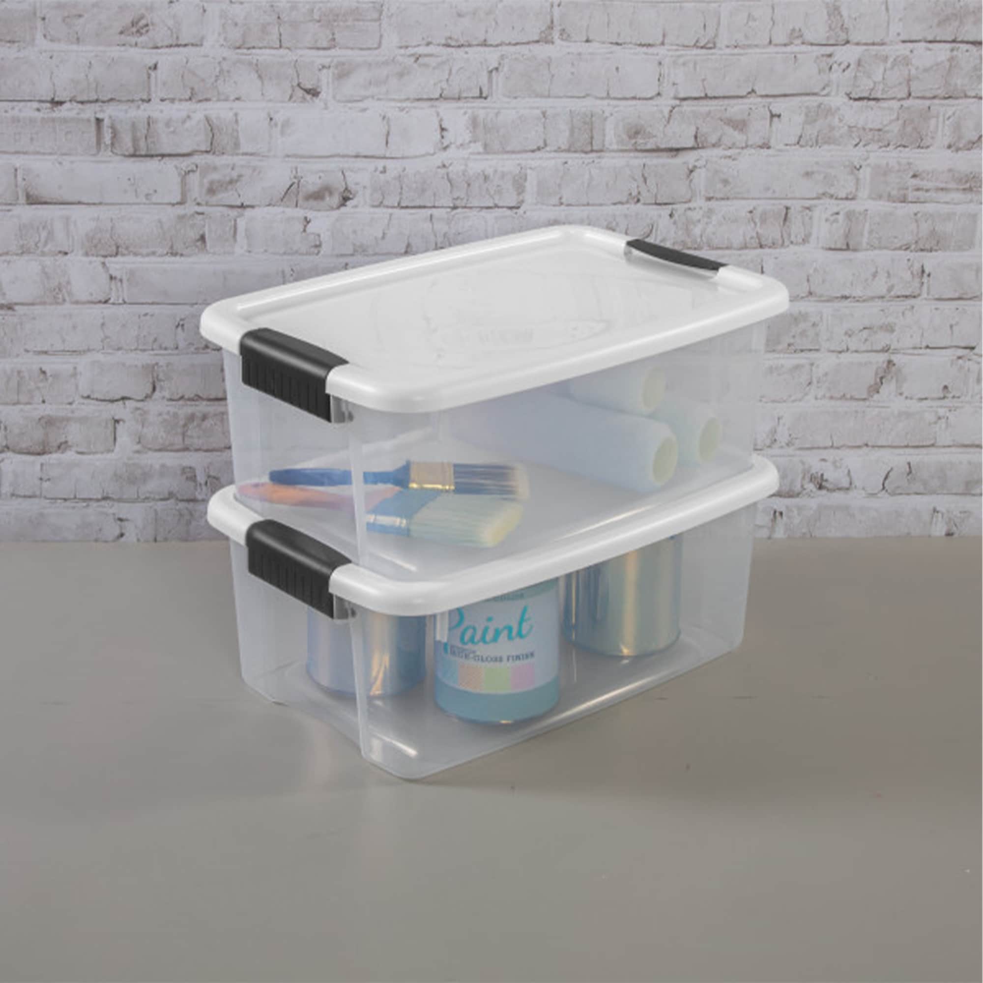 Rinboat 18 Quart Plastic Storage Bins with Lid, Clear Plastic Storage Tote,  4-Pack