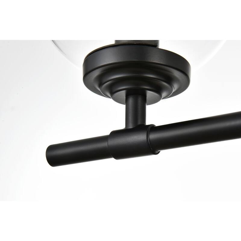 Inzo 1 Light Black and Clear Bath Sconce