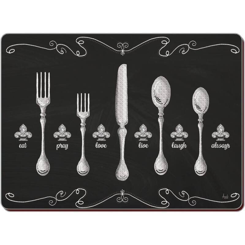CounterArt Set of 2 Hardboard Placemats, Set the Table - Set of 2