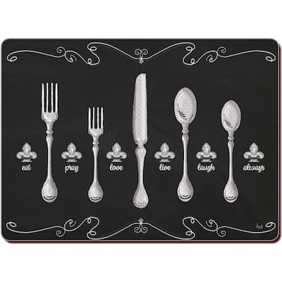 CounterArt Set of 2 Hardboard Placemats, Set the Table