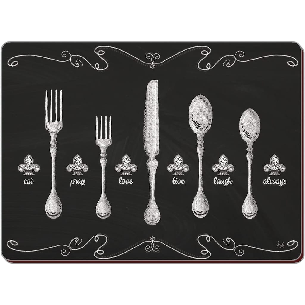CounterArt Set of 2 Hardboard Placemats, Set the Table