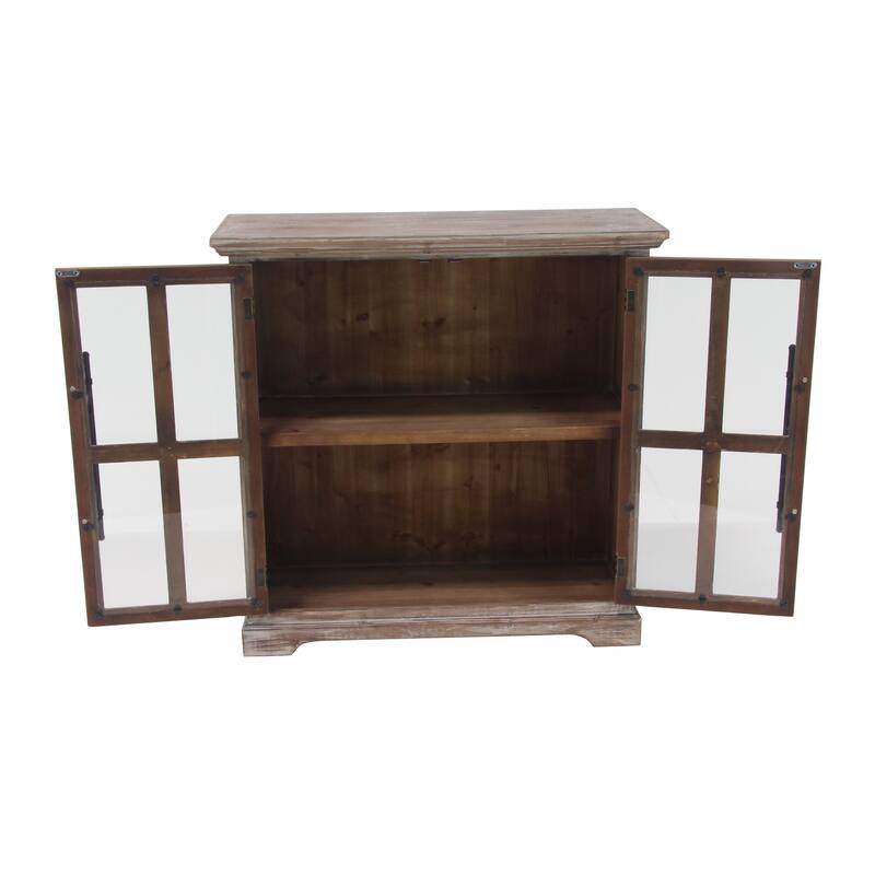 Brown Wood Farmhouse Cabinet 34 x 33 x 13
