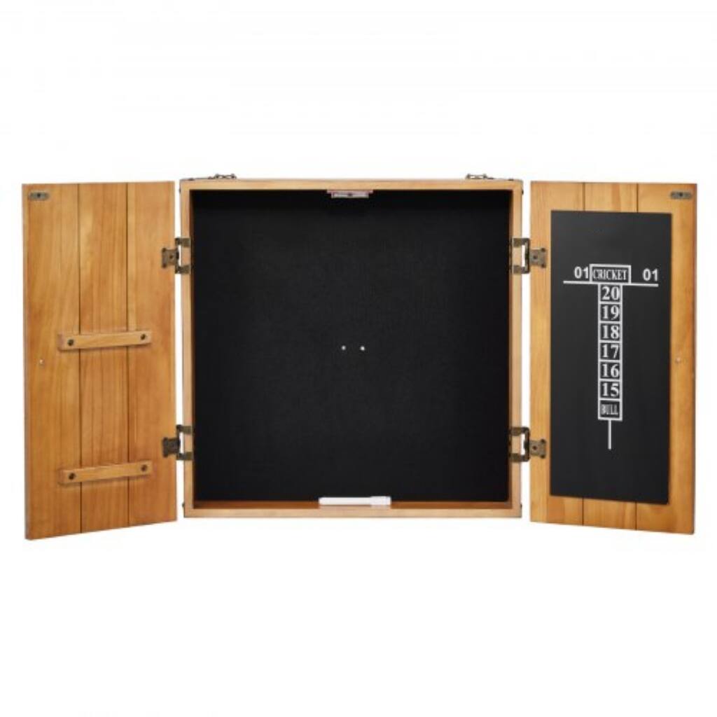 18" Vintage Wood Cabinet for Bristle Dartboard with Scoreboard - 42" x 3.7" x 21.7"