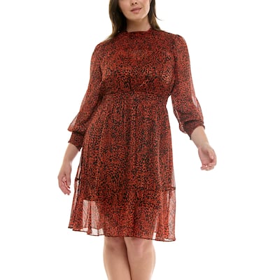 Nanette Lepore Animal Print Midi Dress