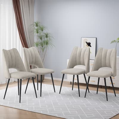 4-Chair Set Combination, Modern and Simple, With High Resilience Filling, Metal Legs, Adjustable Feet, Suitable