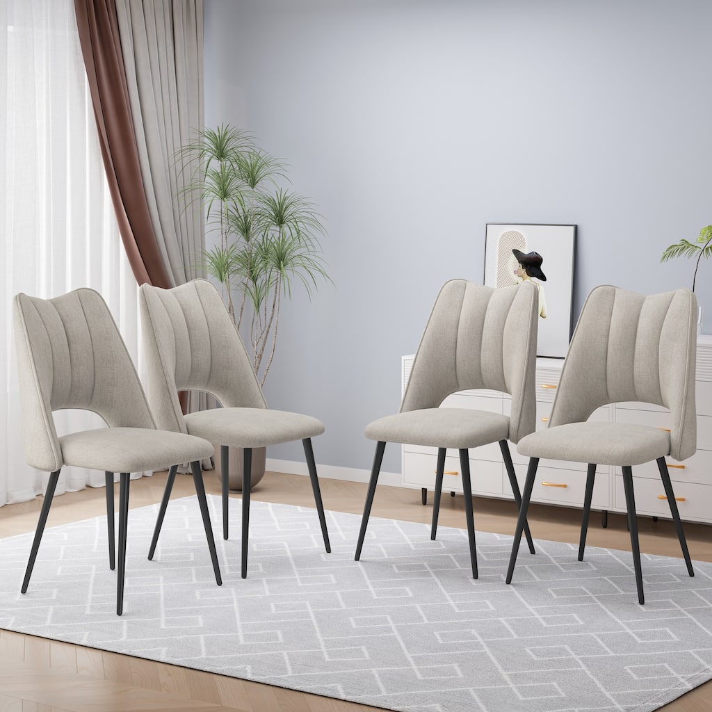4-Piece Modern Dining Chair Set Dining Rooms Chair with Adjustable Feet