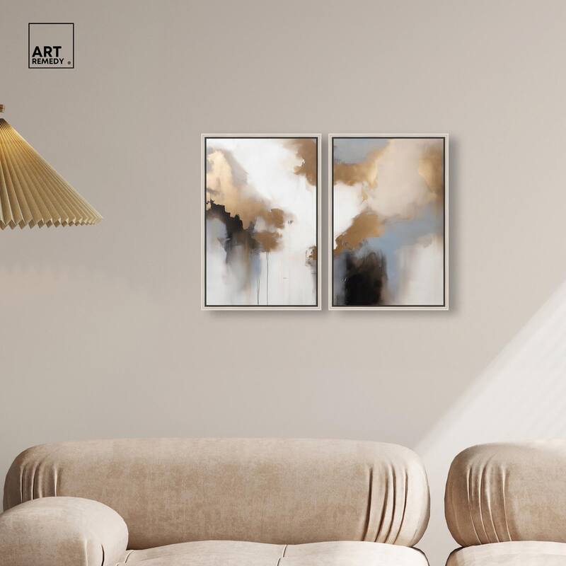 Golden Nebula Canvas Set of 2 by Art Remedy