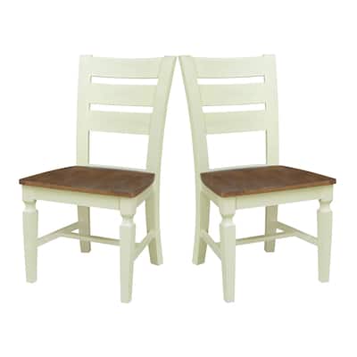 Vista Ladderback Solid Wood Dining Chairs - Set of Two