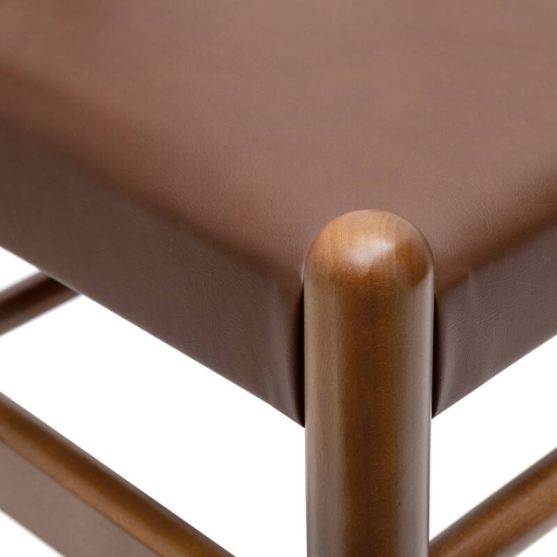 Poly & Bark Lev Vegan Leather Dining Chair with Solid Wood Frame (Set of 2)