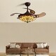 preview thumbnail 20 of 49, Smart Tiffany Stained Glass Retractable Led Ceiling Fan