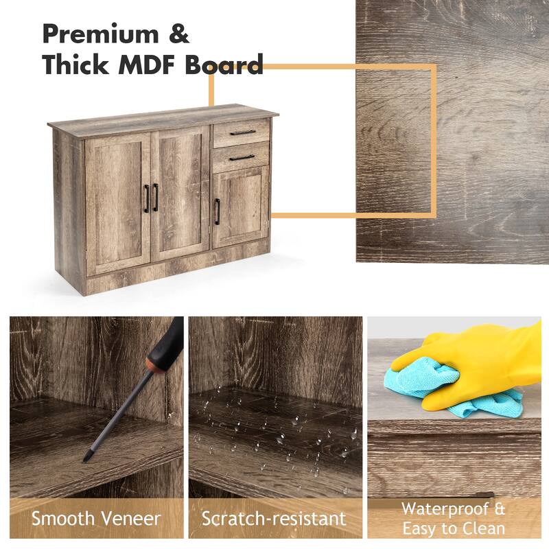 Gymax Buffet Storage Cabinet Console Table Kitchen Sideboard Drawer - See Details