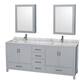 Option Gray / White Carrara Marble Top / Brushed Chrome