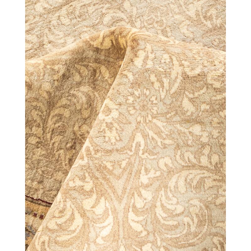 Overton Handknotted Wool Traditional Oriental Ivory Area Rug - 6' x 9'