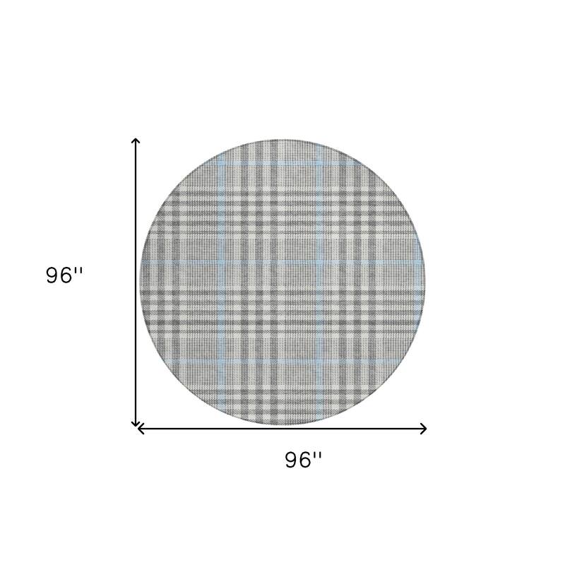 HomeRoots Plaid Transitional Rectangle Outdoor Rug