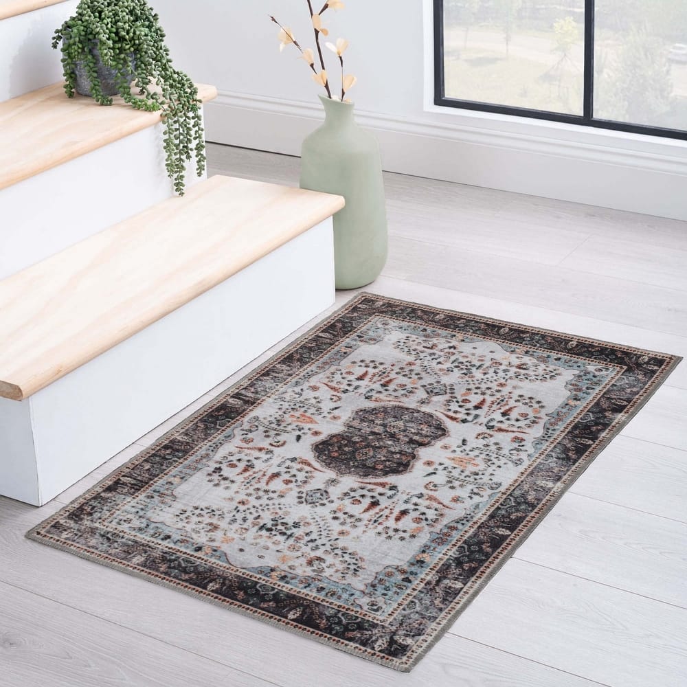 Superior Sparrow Medallion Machine Washable Indoor Area Rug or Runner