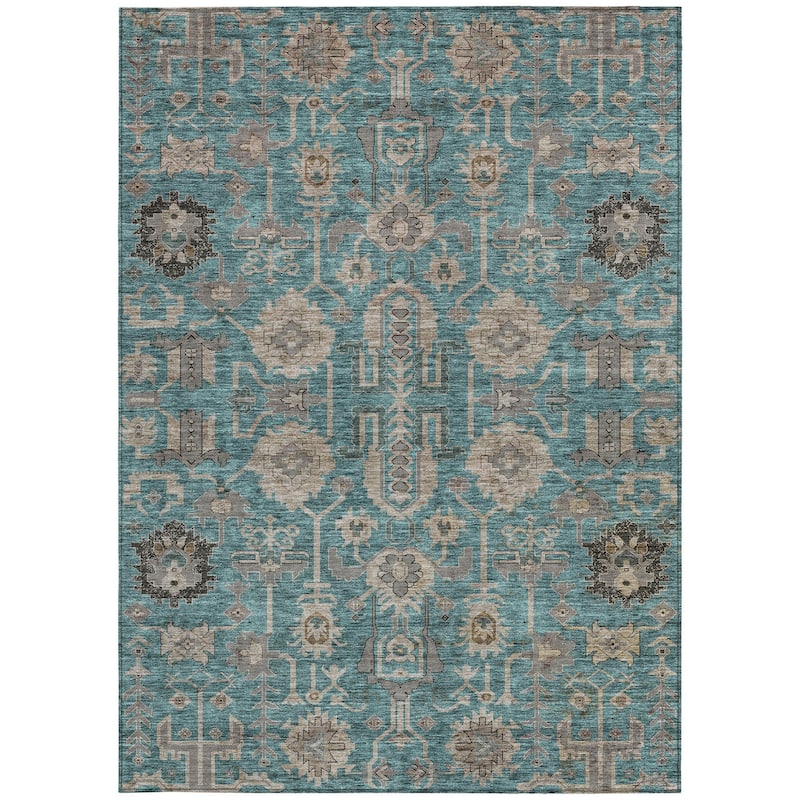 HomeRoots Oriental Traditional Rectangle Outdoor Rug