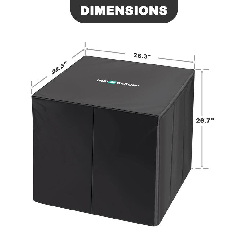 Outdoor 28 Inch 50,000 BTU Square Iron Propane Gas Fire Pit Table with Cover - 28 inch. x 26 inch.