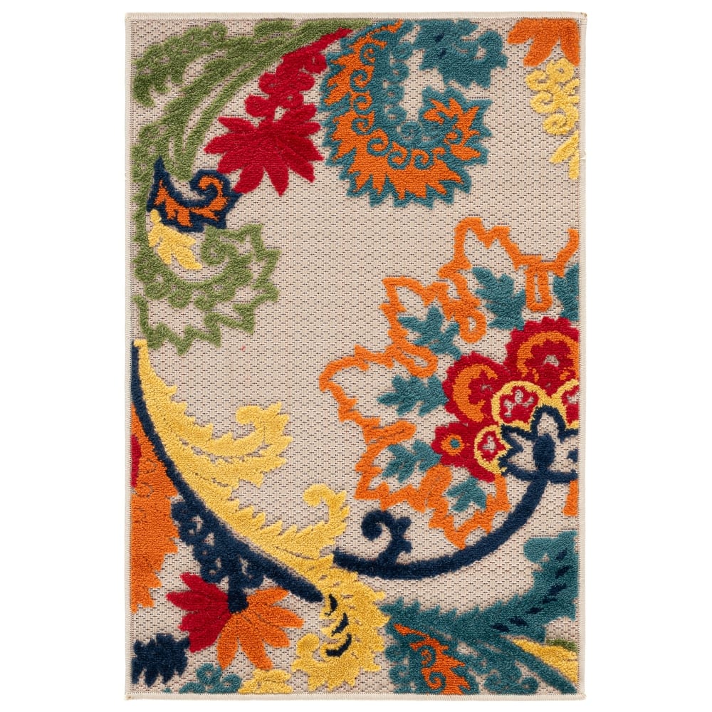 SAFAVIEH Cabana Micheline Indoor /Outdoor Waterproof Patio Floral Rug