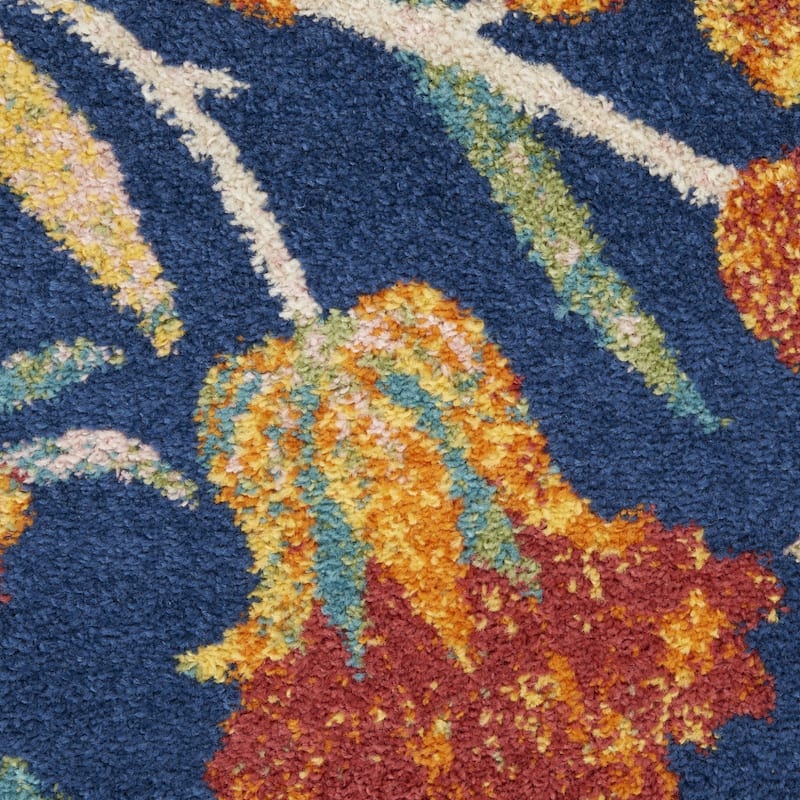 Power Loomed Floral Traditional Low Pile Area Rug - 87' X '63' X '0.25