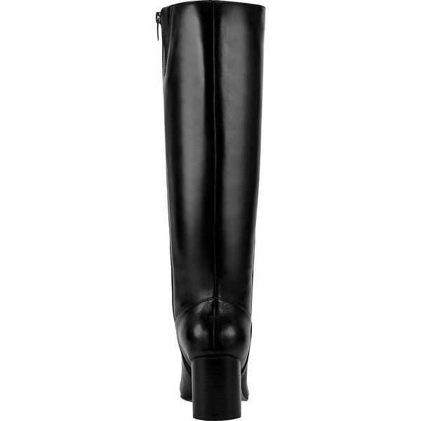 black leather tall womens boots