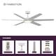 preview thumbnail 8 of 16, Fanimation Brawn 64 inch Indoor/Outdoor Smart Ceiling Fan with LED CCT Select Light Kit and Remote - Matte White