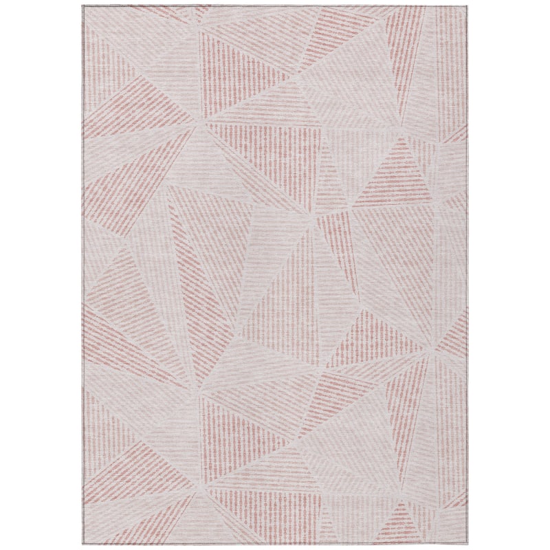 Machine Washable Indoor/ Outdoor Chantille Geometric Mosaic Rug