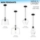 preview thumbnail 3 of 1, Minka-Lavery Clarity 1-Light Pendant-Modern, Coal Black Finish, Clear Glass Shades