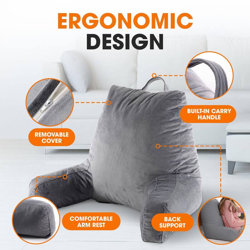 Cheer Collection Memory Foam Support Reading, TV Pillow