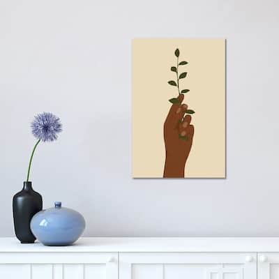 iCanvas "Hand Holding Plant Art" by Tysee Ciage Canvas Print