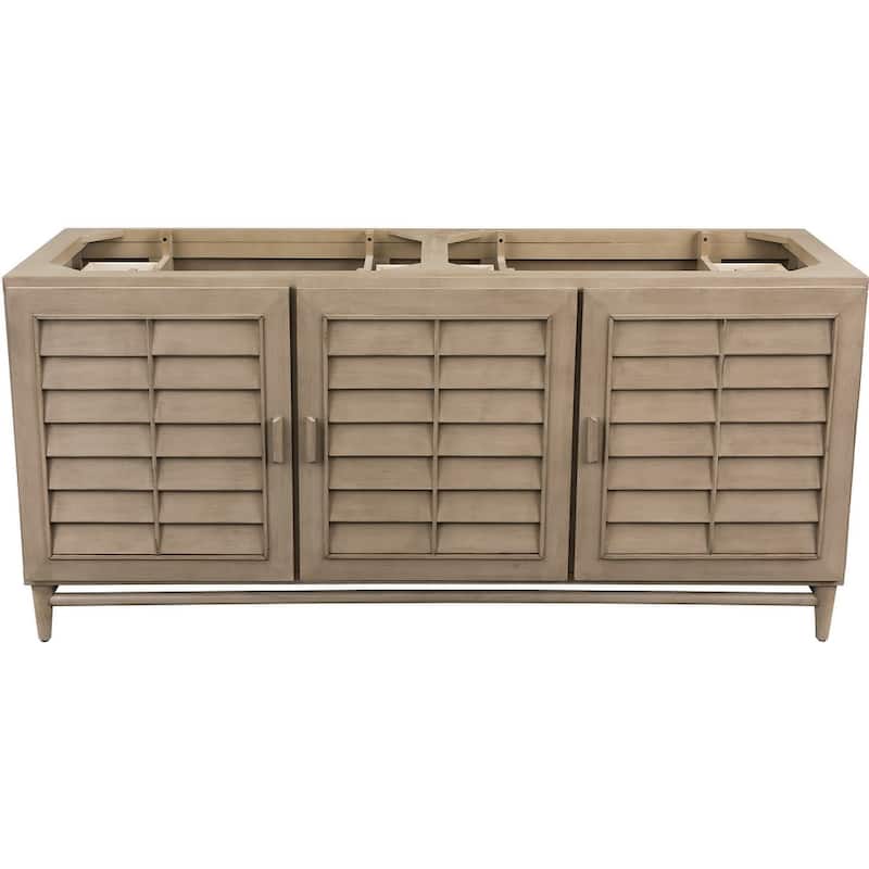 James Martin Vanities 620-V72-M Portland 72" Free Standing Double - Whitewashed Walnut - Walnut Finish