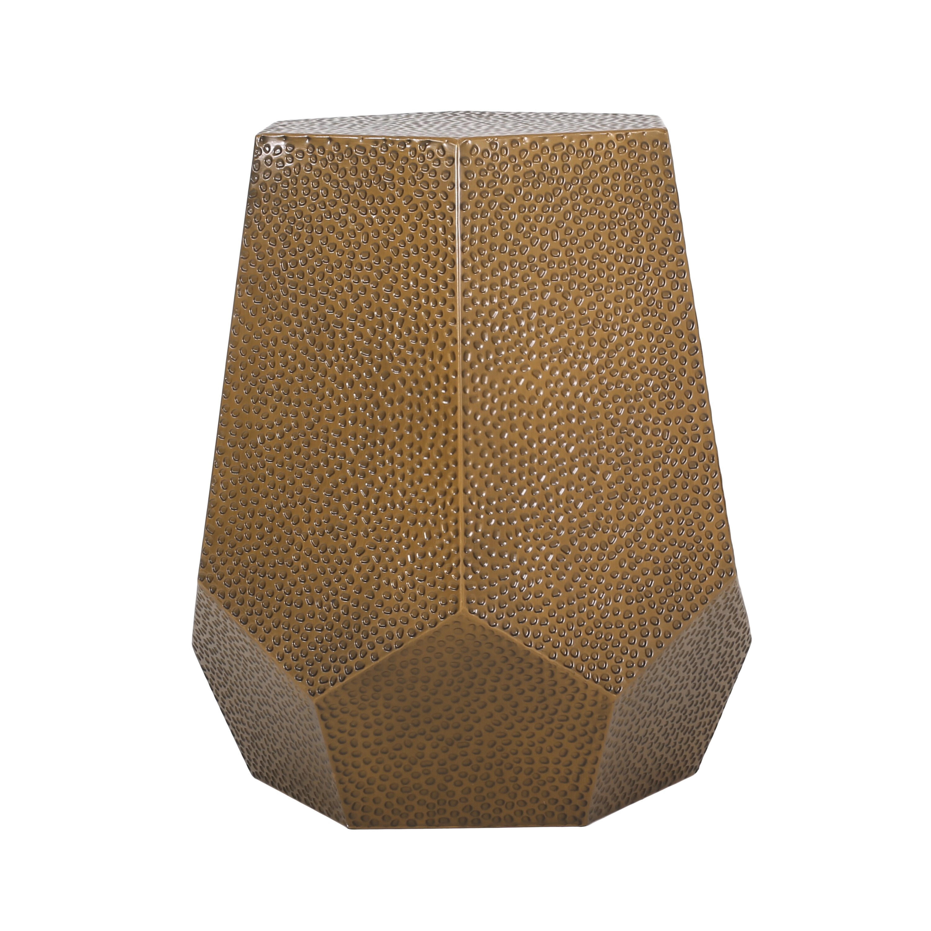 Hammered Iron Geometric Side Table by Christopher - Pamsha Design  