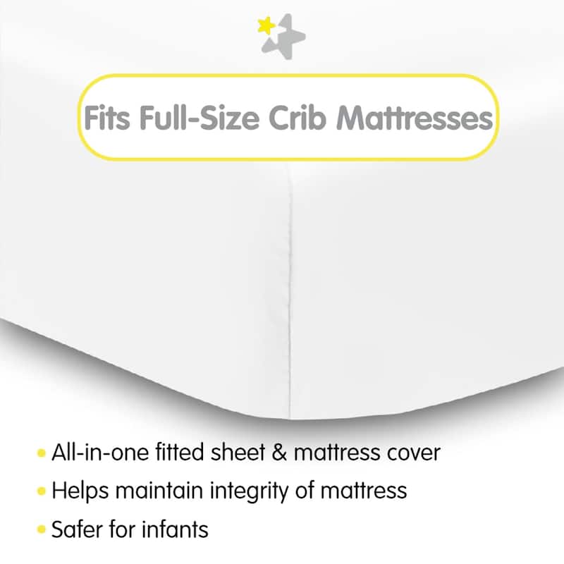 BreathableBaby All-in-One Fitted Sheet & Waterproof Cover for 52" x 28" Crib Mattress (2-Pack)