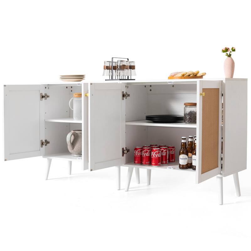 Nuu Garden Accent Storage Cabinet, Sideboard Buffet Cabinet with Rattan Doors