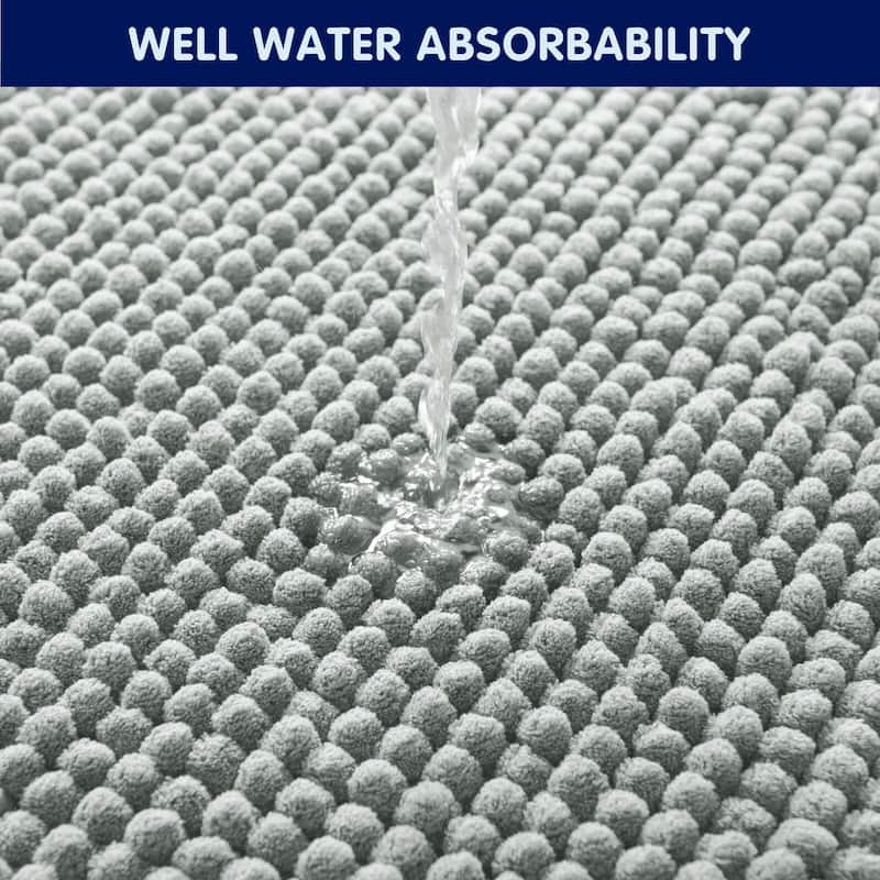 Subrtex Chenille Soft Rugs Super Water Absorbing Shower Mats