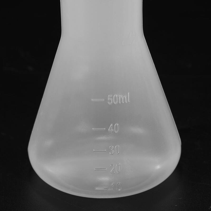 50,100ml Plastic Erlenmeyer Flask, 2 Pack Wide Mouth Conical Flask - Clear