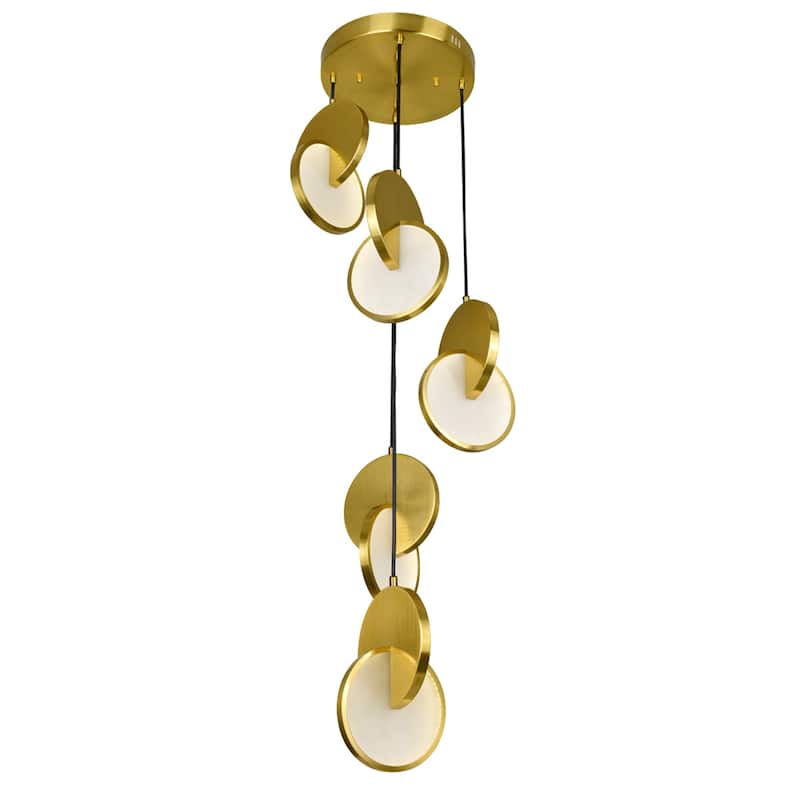 Tranche LED Pendant With Brushed Brass Finish - Brushed Brass