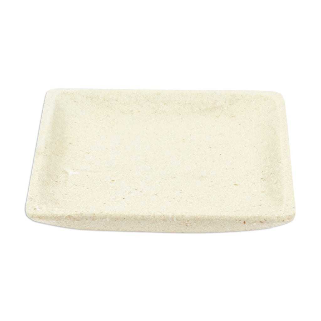 Novica Handmade Ecru Sophistication Marble Plate