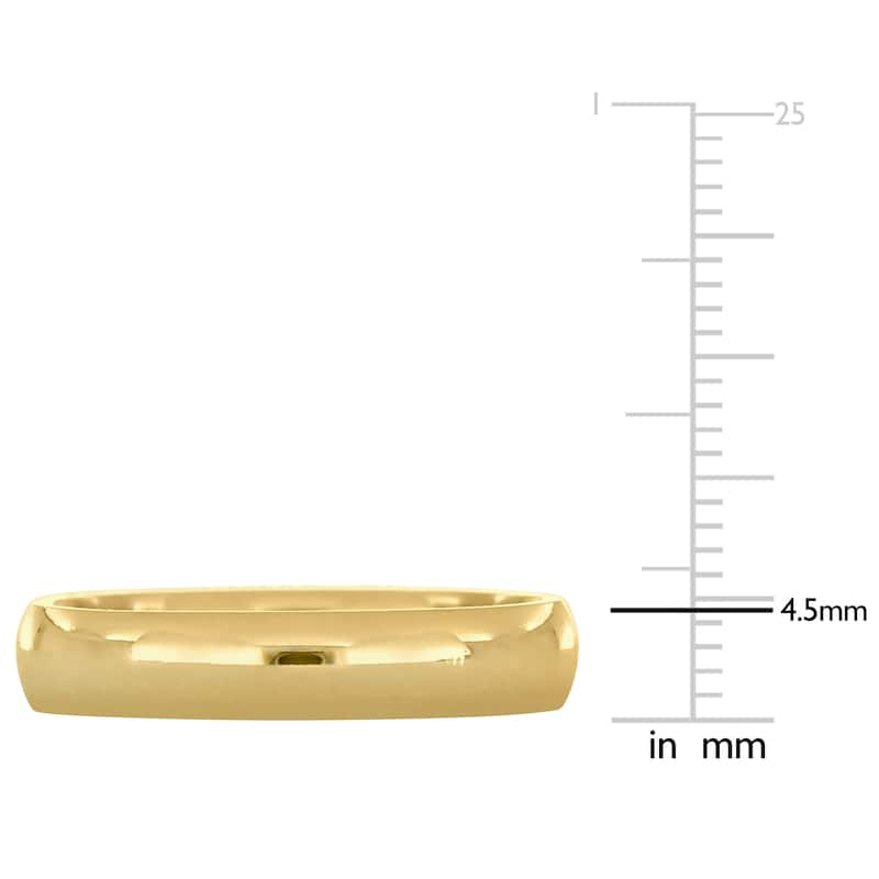 Miadora Mens 4.5 mm Polished Finish Comfort Fit Wedding Band 14k Yellow Gold