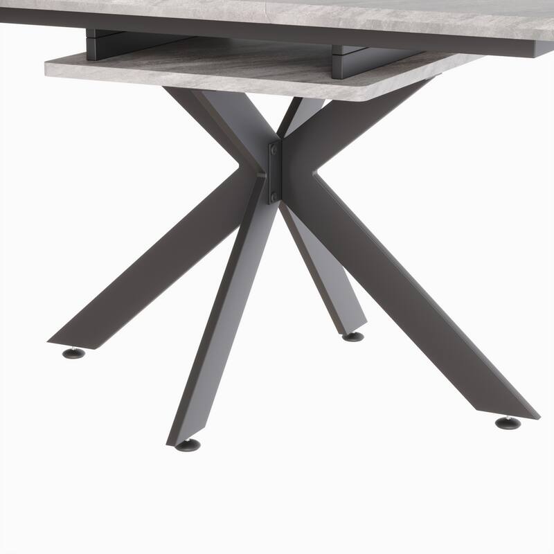 Extendable Very large Dining Table Modern Table Set for Dining Room, party Table,Conference table, metal X shape Legs