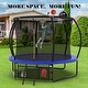 preview thumbnail 2 of 20, 10 ft. Round Outdoor Trampoline with Basketball Hoop, Enclosure Net and Ladder