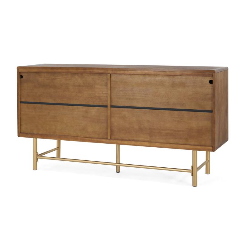 Christopher Knight Home - Adrian Modern Sideboard Buffet Cabinet with Sleek Metal Base