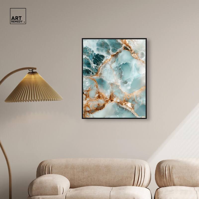 Teal Marble Majesty Canvas by Art Remedy