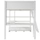 preview thumbnail 30 of 30, Full Size Loft Bed with Built-in L-Shaped Desk, LED Shelf Lighting, USB Charging Ports & Storage Bench, Drawers and Shelves