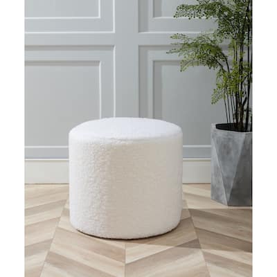 WOVENBYRD Round Pouf Ottoman with foam core
