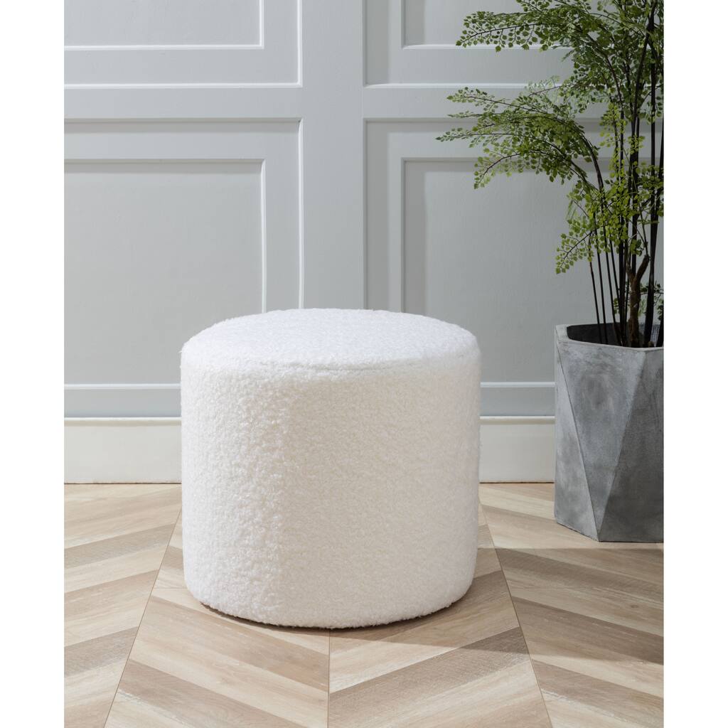 WOVENBYRD Round Pouf Ottoman with foam core